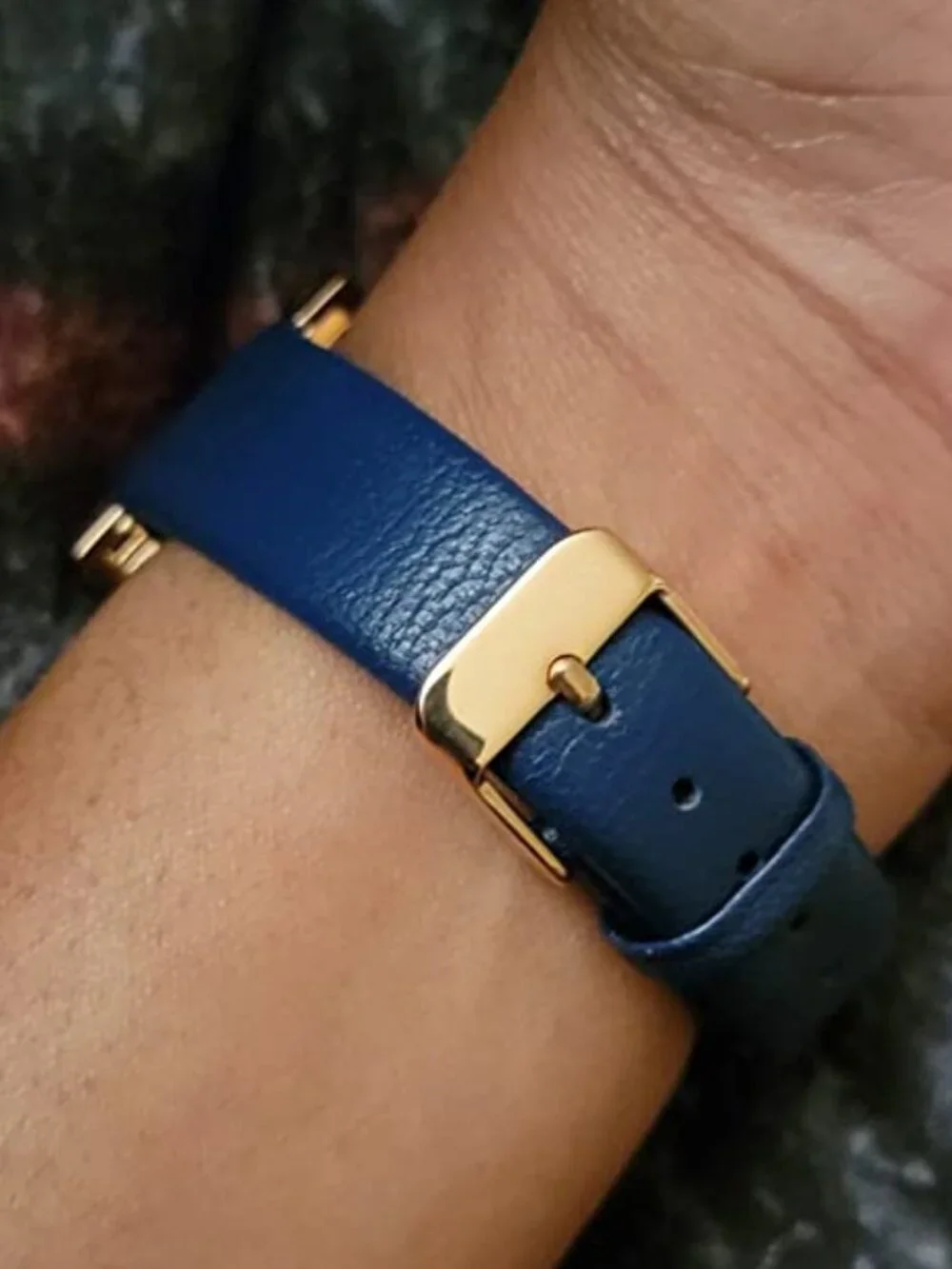 Anne Klein Women's Navy Blue Rose Gold Leather Strap Analog Quartz Luxury Watch